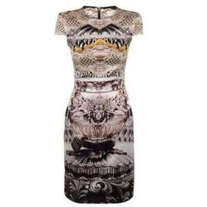 Mary Katrantzou - Ebony Scroll Print Silk Dress - UK 10